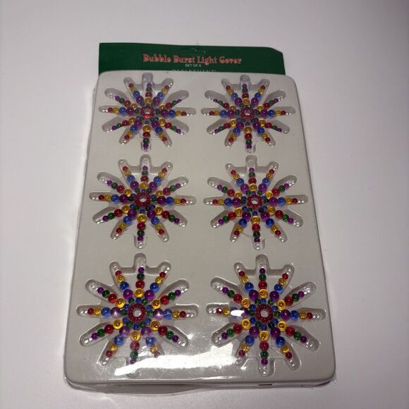 Department 56 Other - Dept 56 (1999) Christmas Bubble Burst Light Cover Set of 6 Colorful